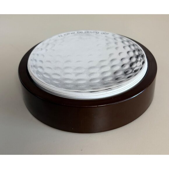 Golf-Themed Notepad Dispenser With Brown Base "Id Rather Be Playing Golf" Design - Picture 2 of 8